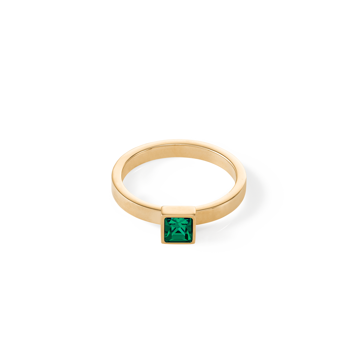 Anello Brilliant Square small oro-verde scuro