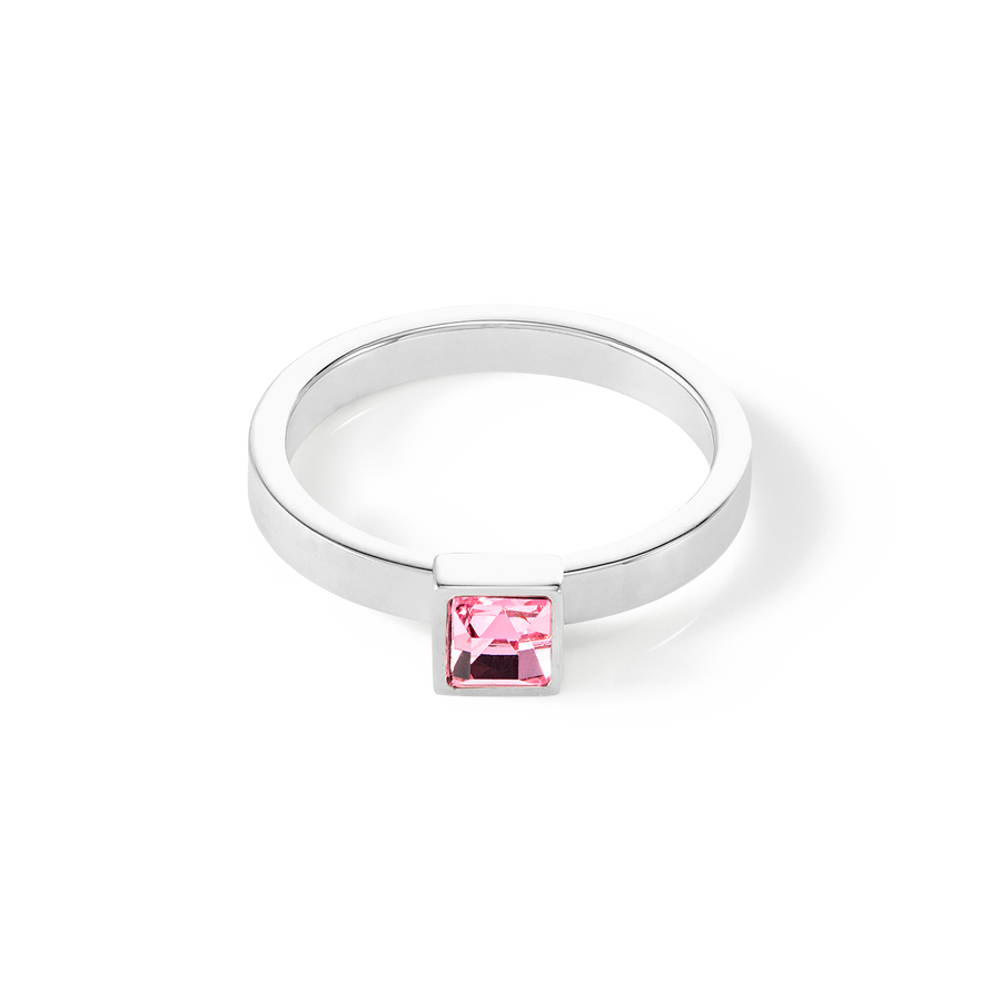Brilliant Square small anello argento rosa