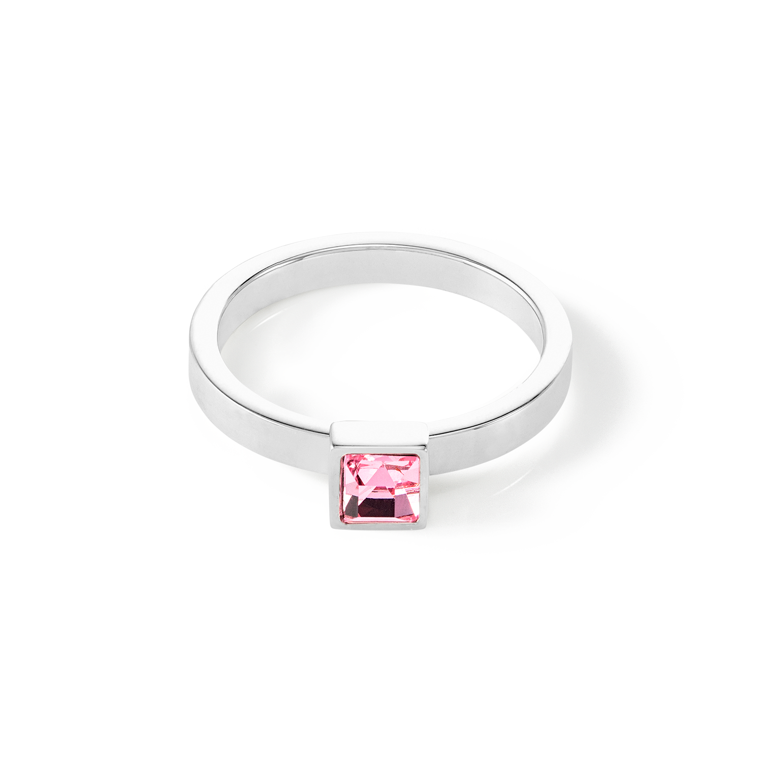 Brilliant Square small anello argento rosa