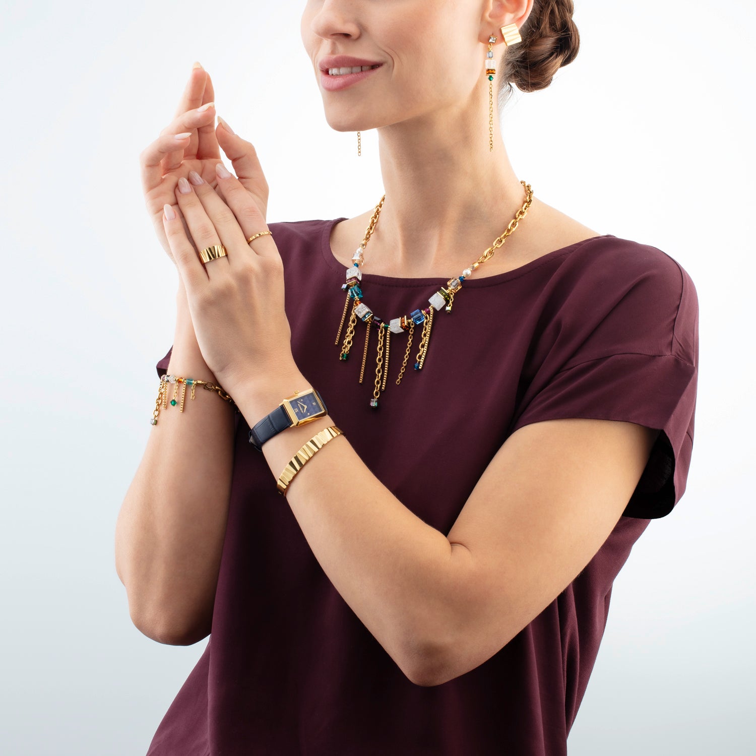 Collana Sunray Cube Couture oro-multicolor