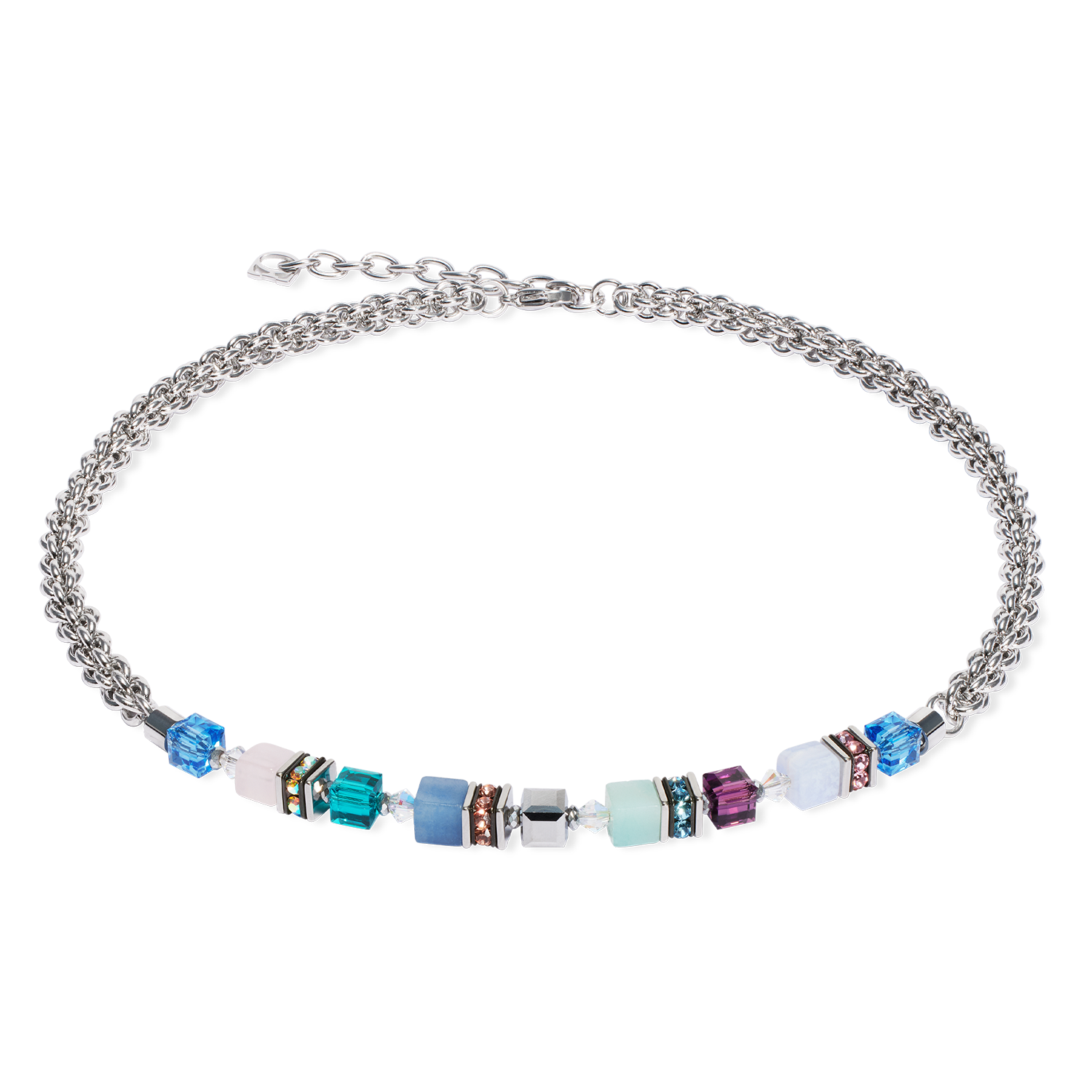 Collana GeoCUBE® Fusion Summer argento-couture