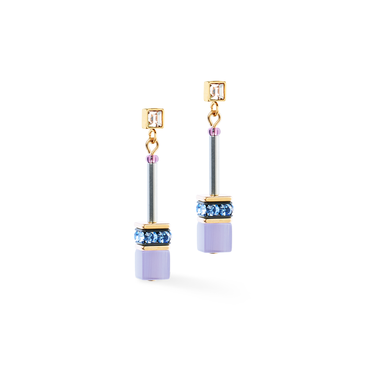 Orecchini GeoCUBE® Iconic Chain Mystic Orchid oro
