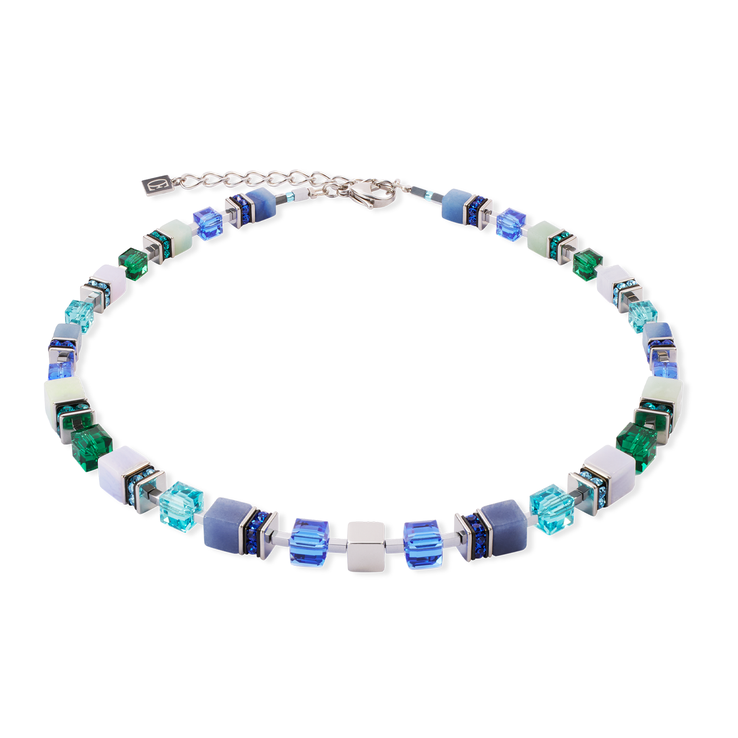 Collana GeoCUBE® Precious Statement argento-ocean