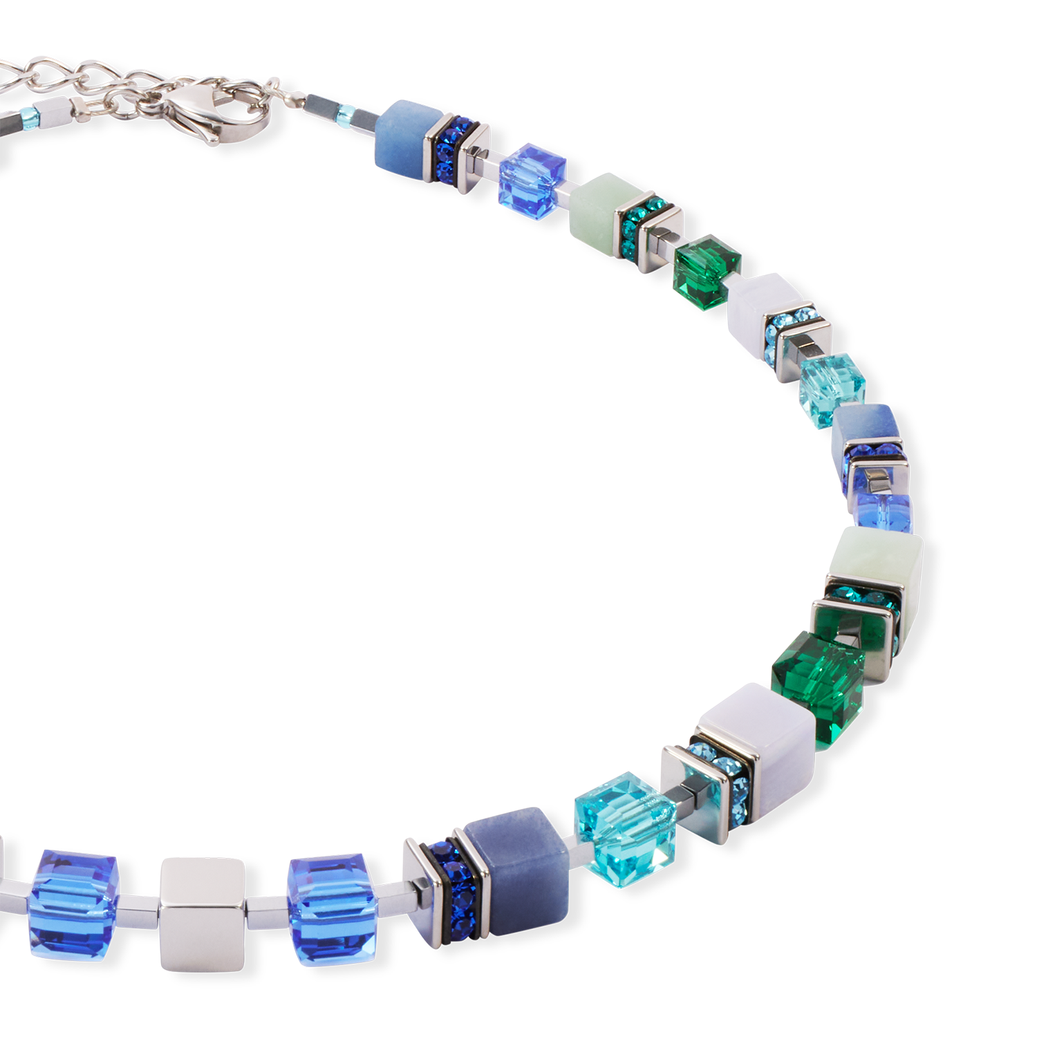 Collana GeoCUBE® Precious Statement argento-ocean