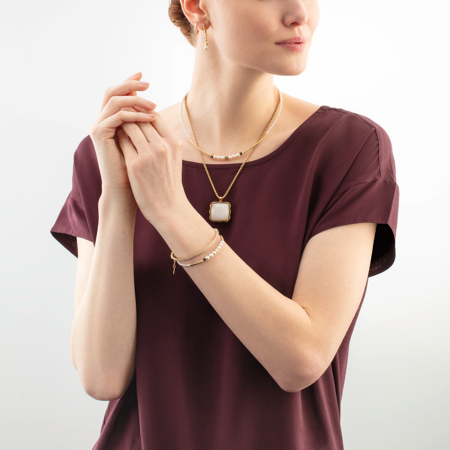 Collana Shimmering Princess Pearls oro-bianco