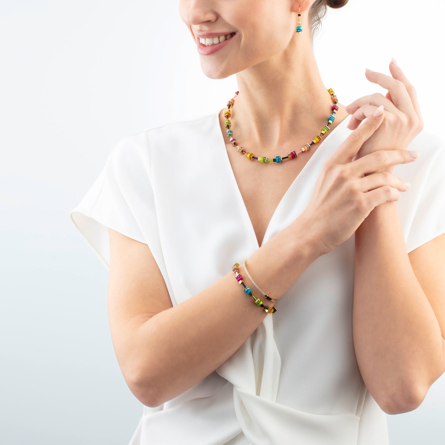 Collana Boho Sunset Cube rainbow