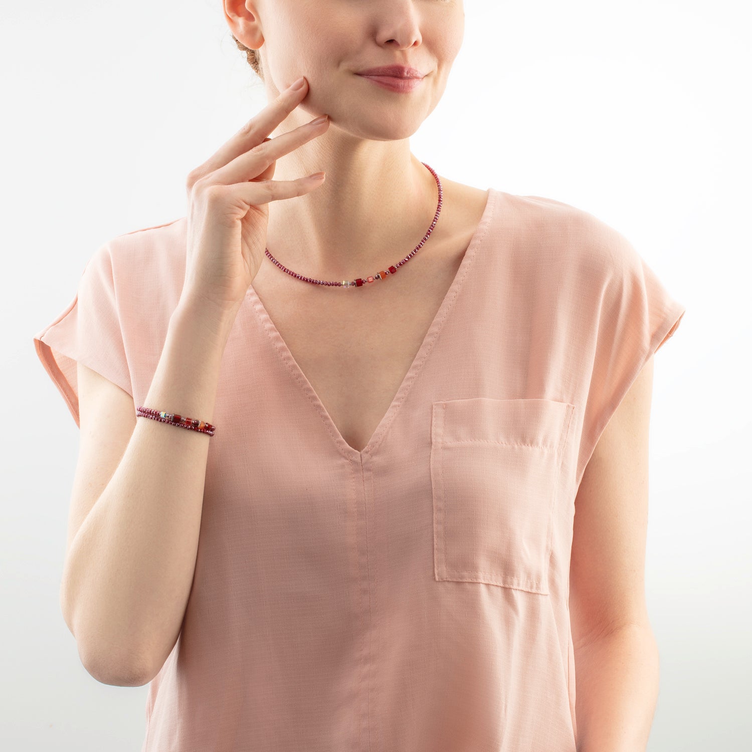 Joyful Colours Update Collana argento-rosso