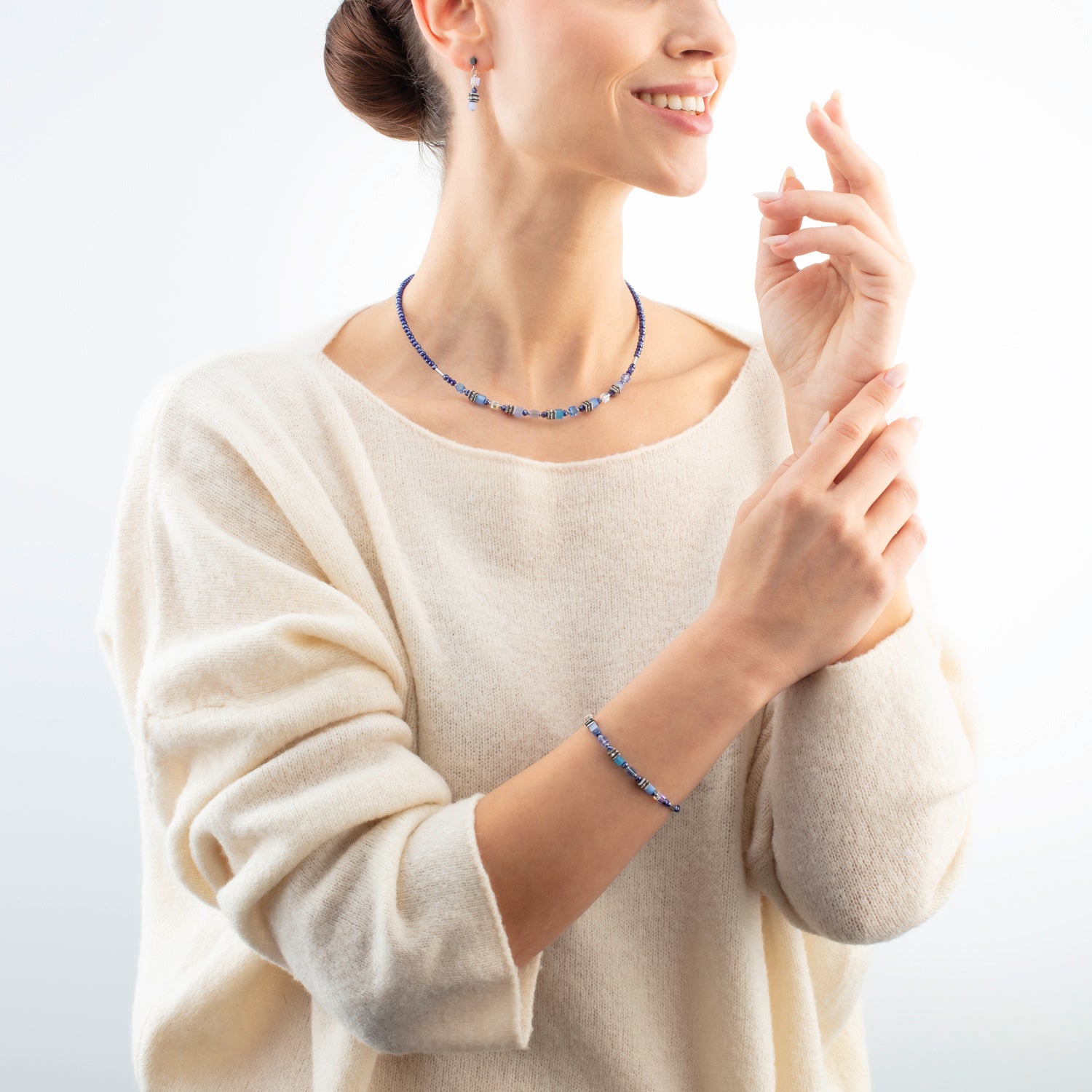 Collana Mini Cubes blu