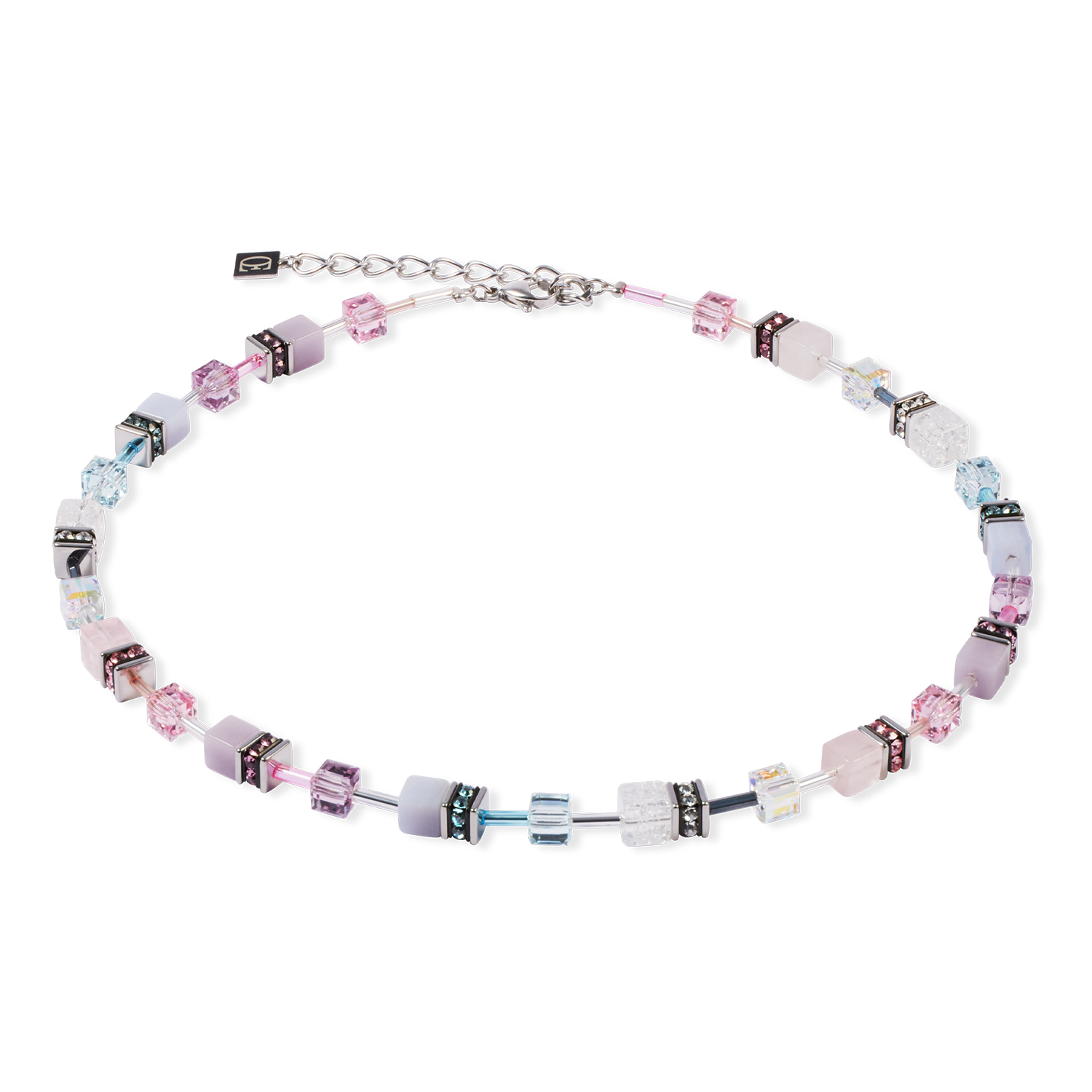 Collana GeoCUBE® Iconic Precious rosa-lilla