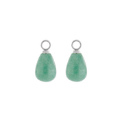 EAR ME UP Charm Gocce Argento-Verde
