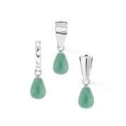 EAR ME UP Charm Gocce Argento-Verde