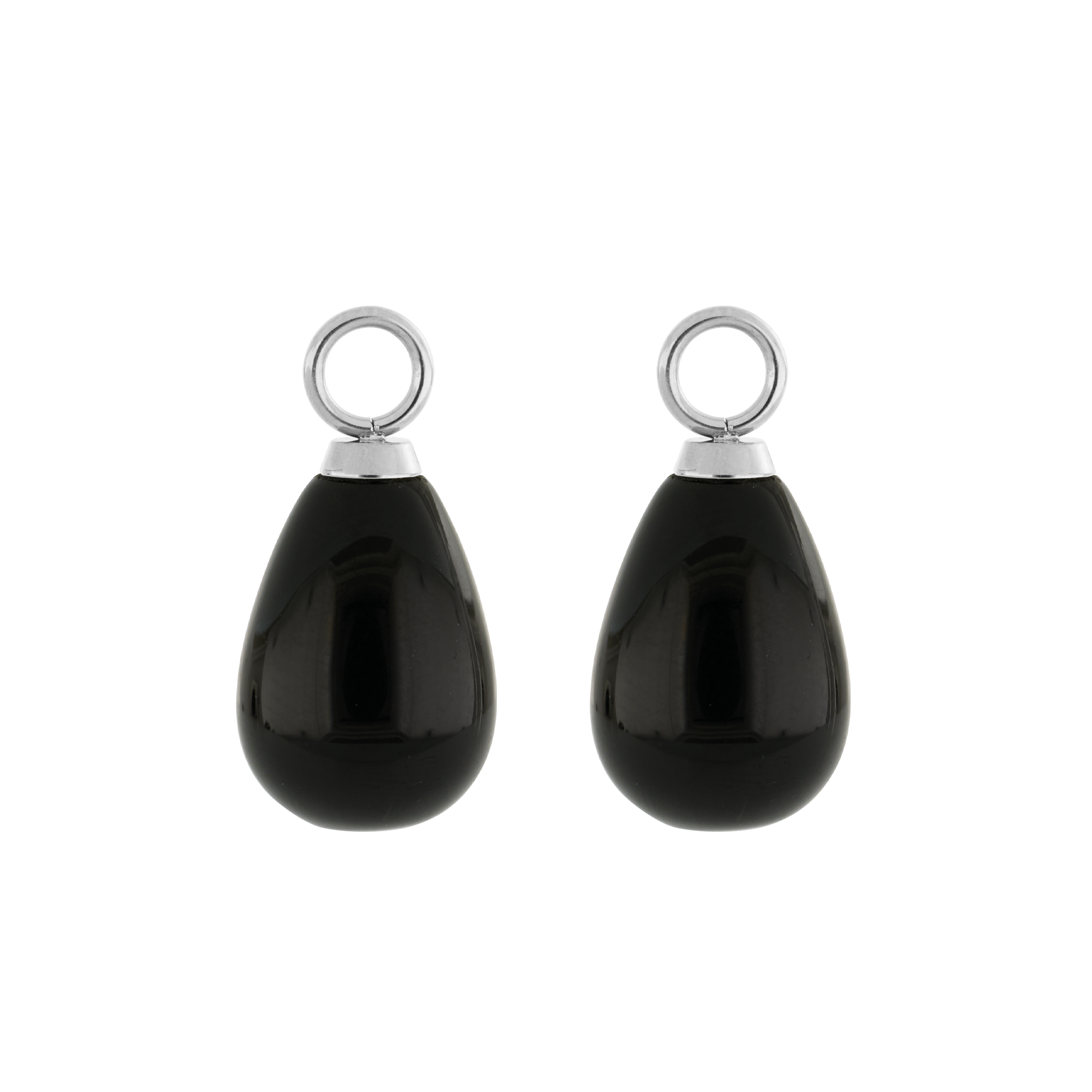 EAR ME UP Charm Gocce Argento-Nero