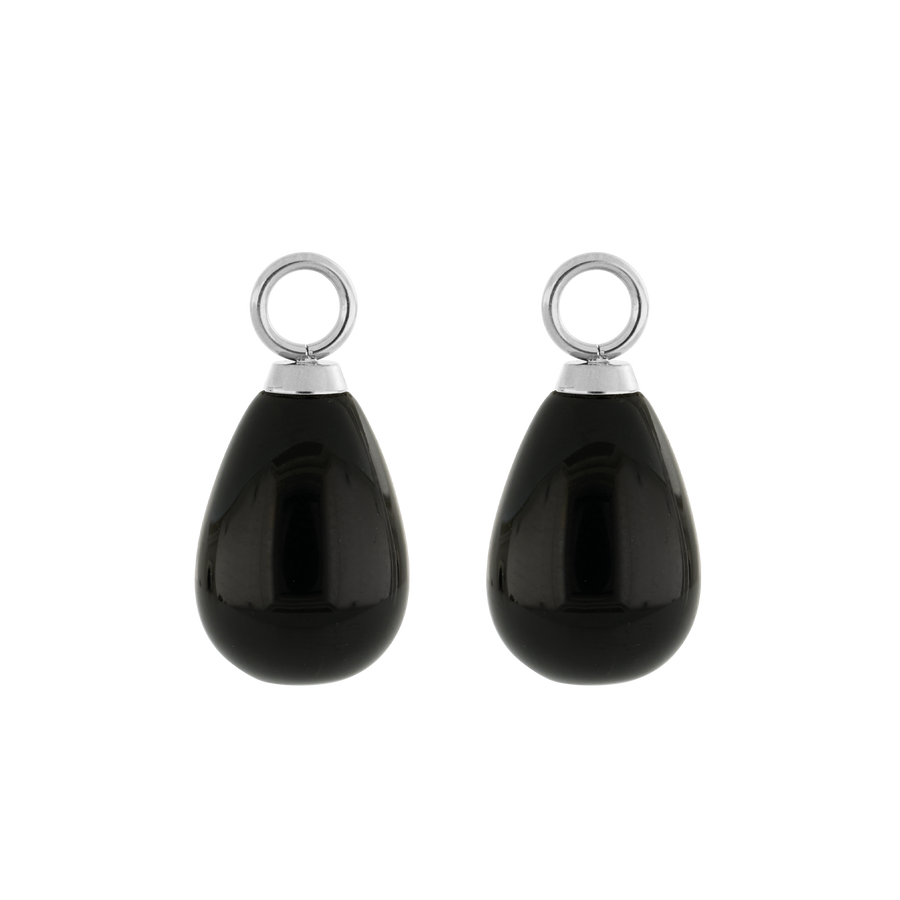 EAR ME UP Charm Gocce Argento-Nero