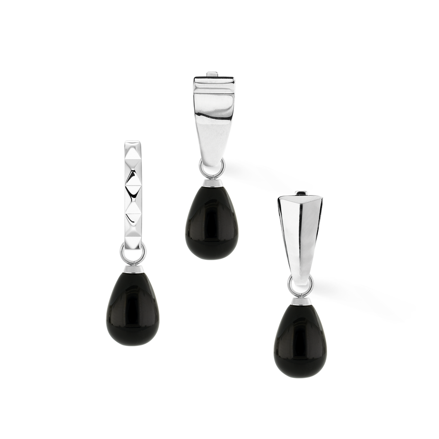 EAR ME UP Charm Gocce Argento-Nero