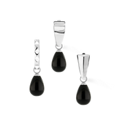 EAR ME UP Charm Gocce Argento-Nero