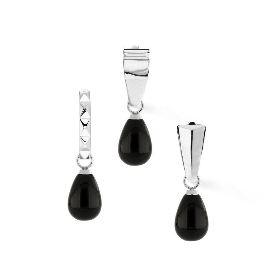 EAR ME UP Charm Gocce Argento-Nero