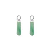 EAR ME UP Charm Obelisco Verde-Argento