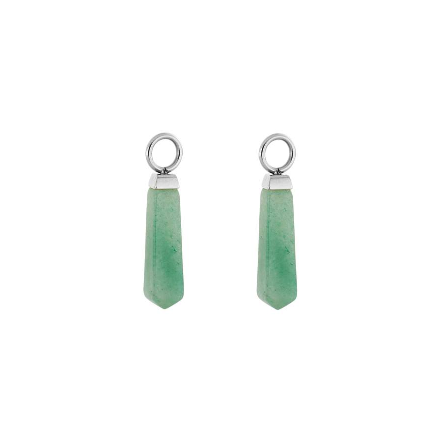 EAR ME UP Charm Obelisco Verde-Argento