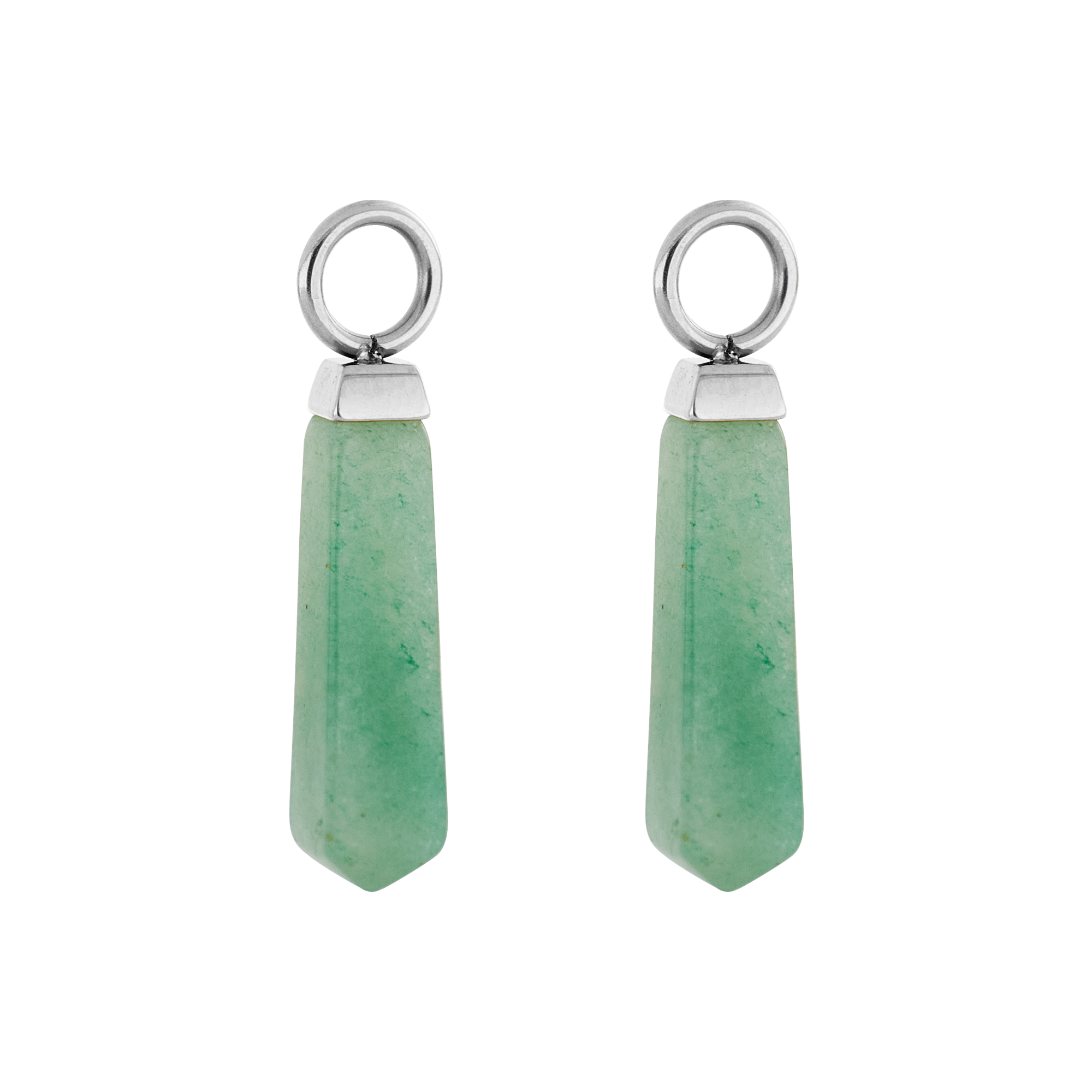 EAR ME UP Charm Obelisco Verde-Argento