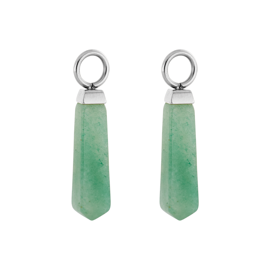 EAR ME UP Charm Obelisco Verde-Argento