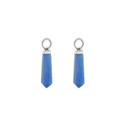 EAR ME UP Charm Obelisco Argento-Blu