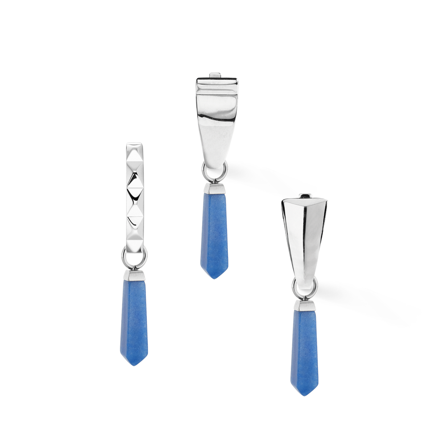 EAR ME UP Charm Obelisco Argento-Blu