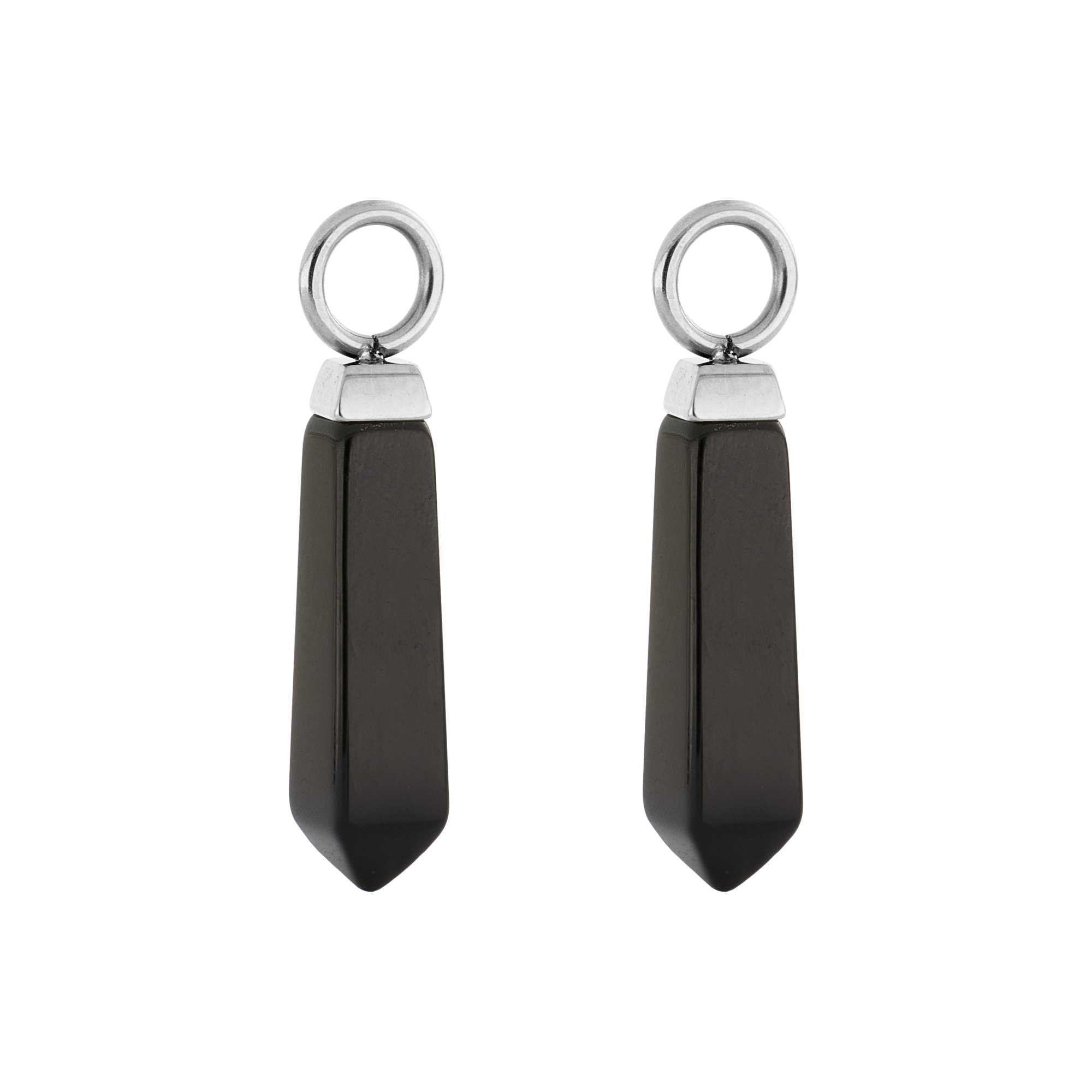 EAR ME UP Charm Obelisco Argento-Nero