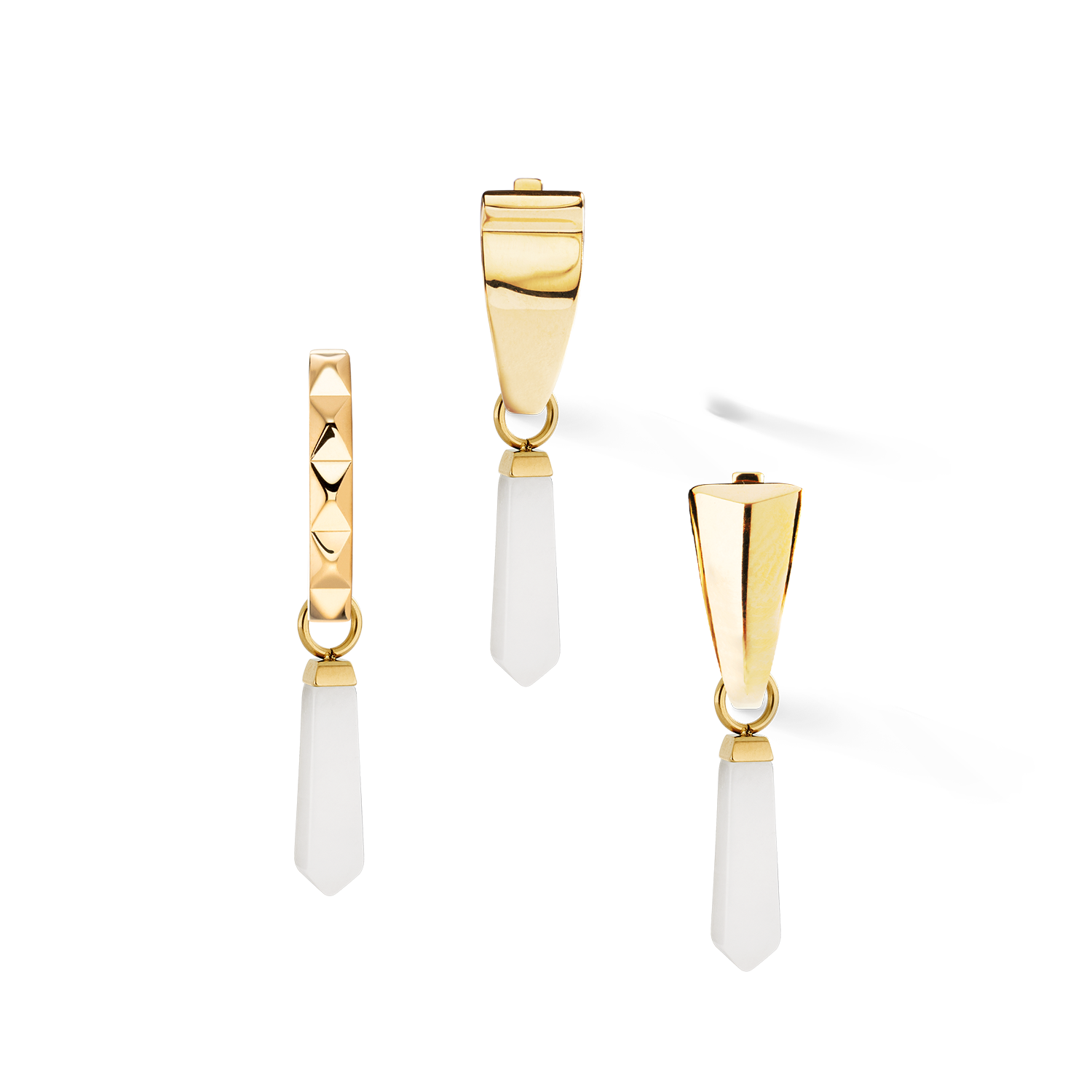 EAR ME UP Charm Obelisco Oro-Bianco