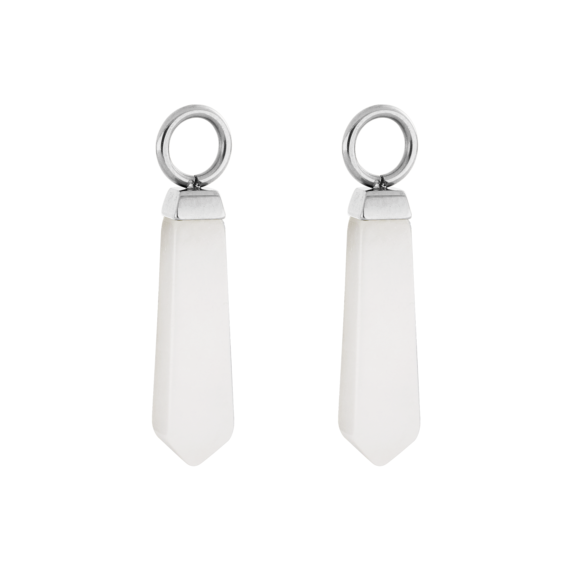 EAR ME UP Charm Obelisco Argento-Bianco