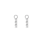 EAR ME UP Charm Spikes Trio Bar argento