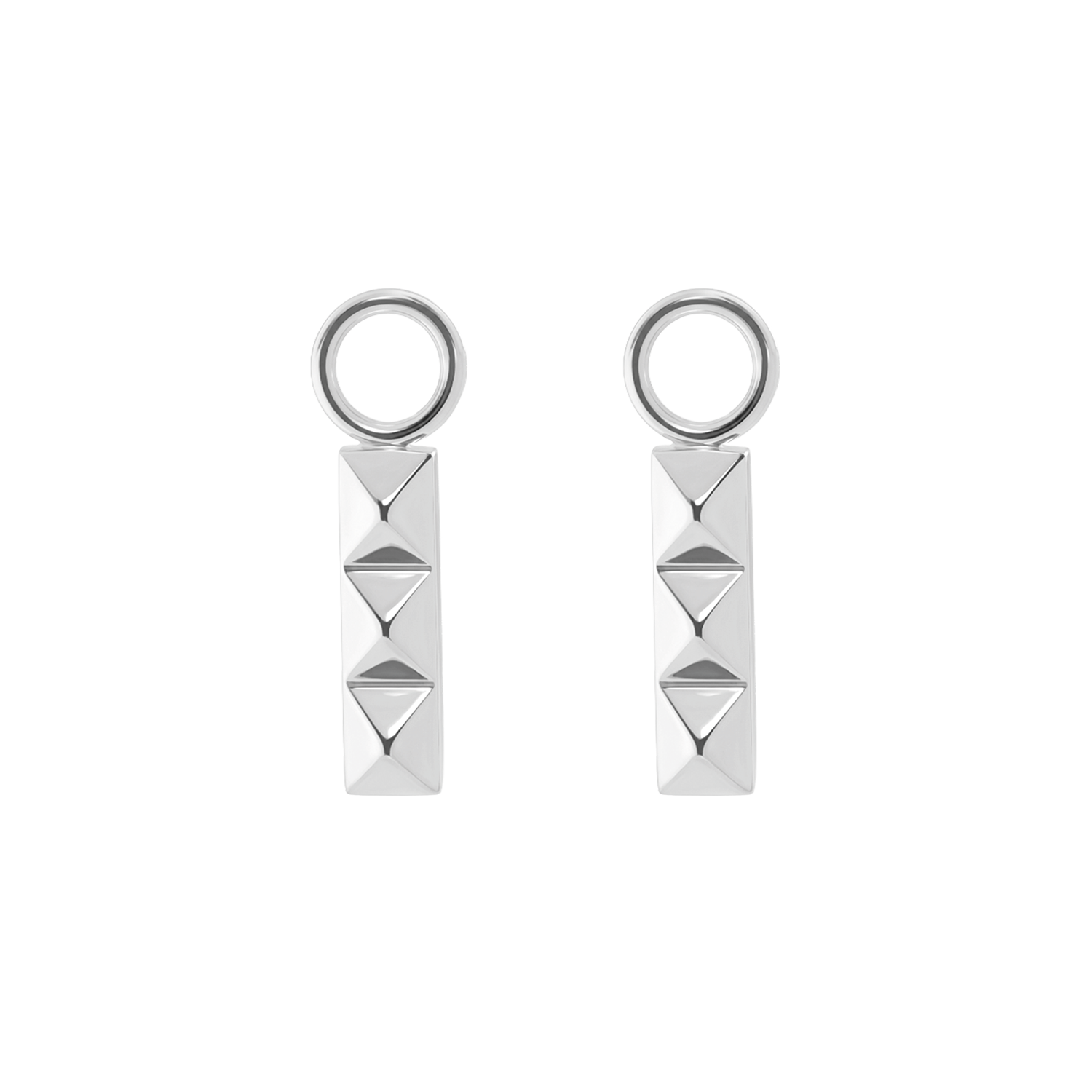 EAR ME UP Charm Spikes Trio Bar argento