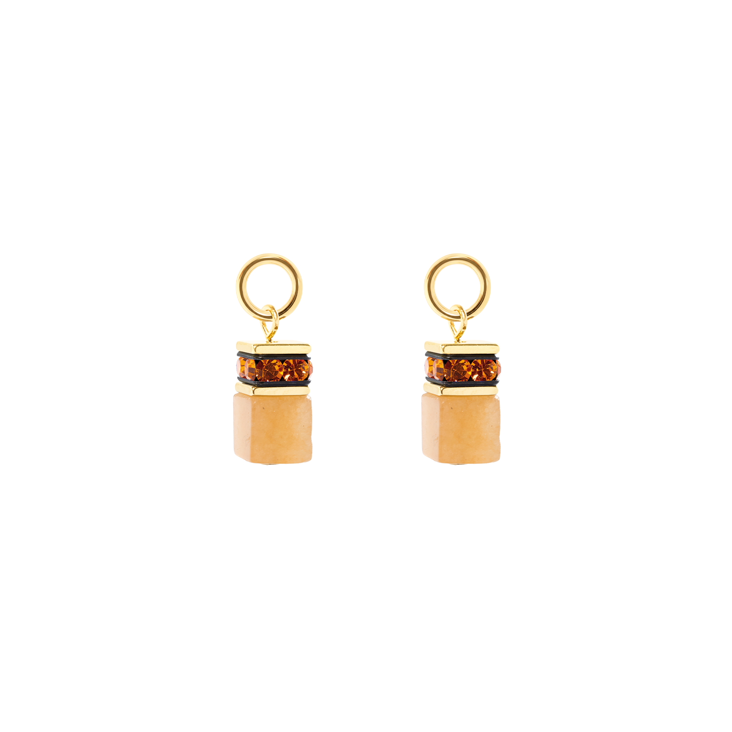 EAR ME UP Charm GeoCUBE® oro-arancione