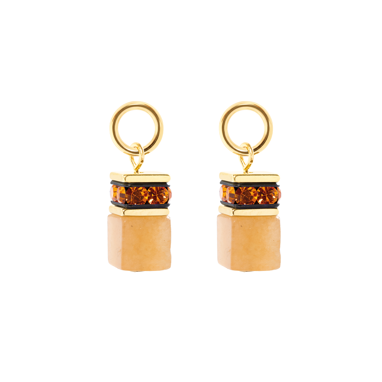 EAR ME UP Charm GeoCUBE® oro-arancione