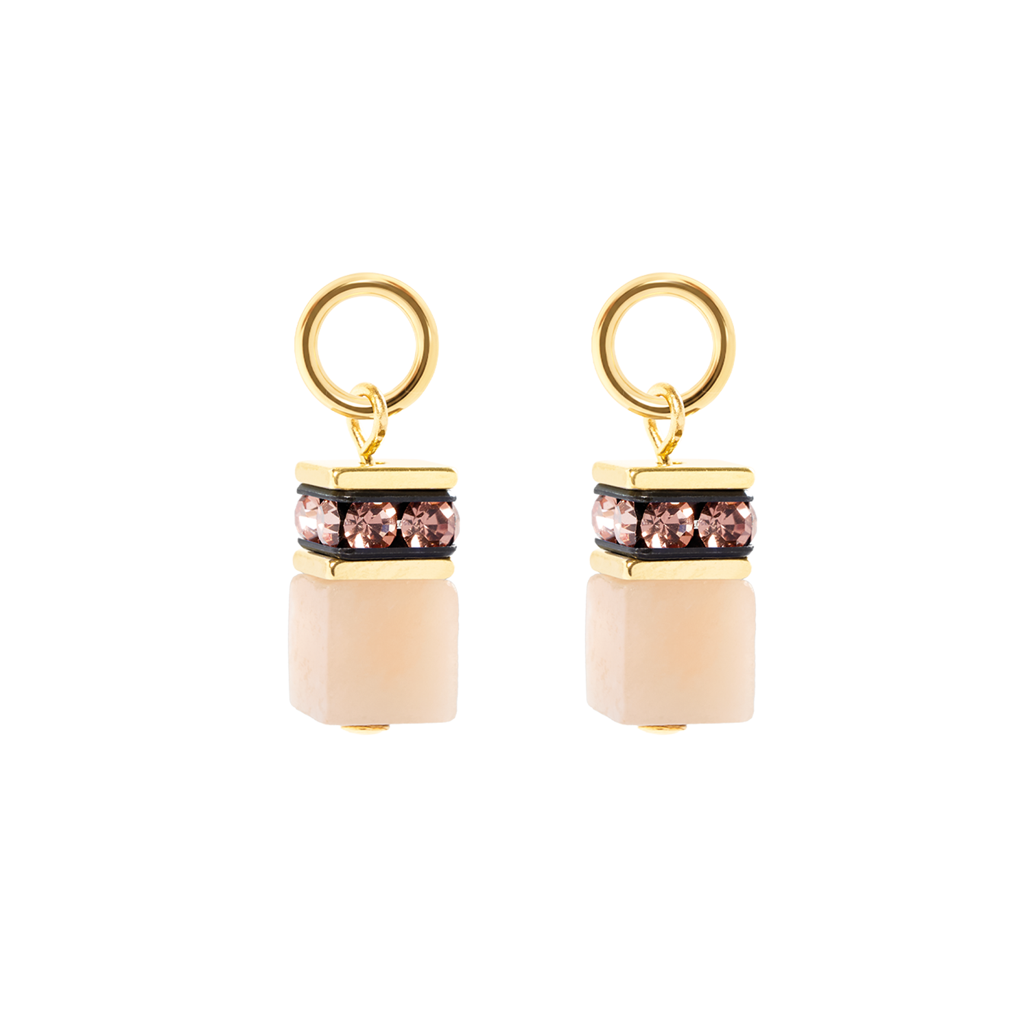 EAR ME UP Charm GeoCUBE® oro-albicocca