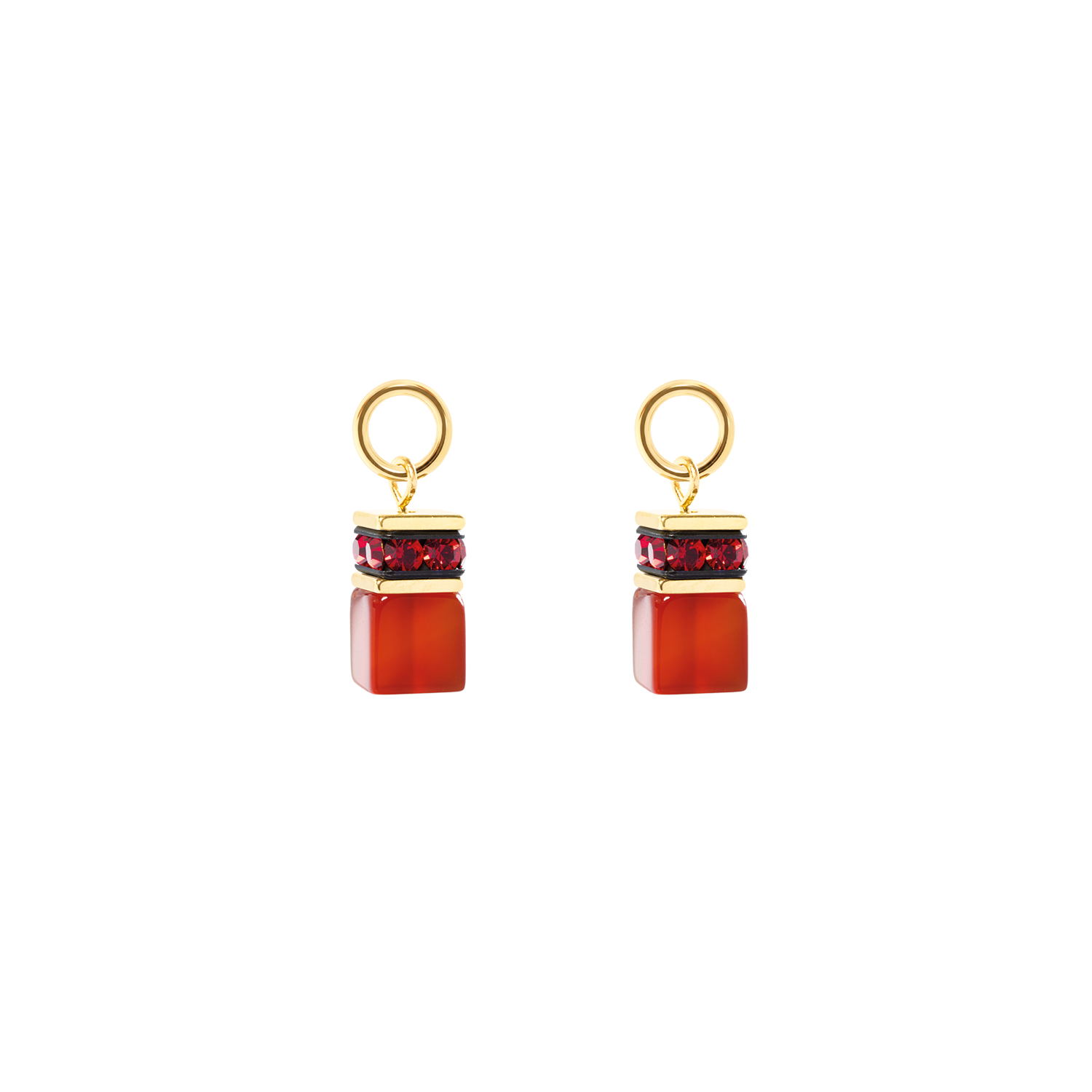 EAR ME UP Charm GeoCUBE® oro-rosso