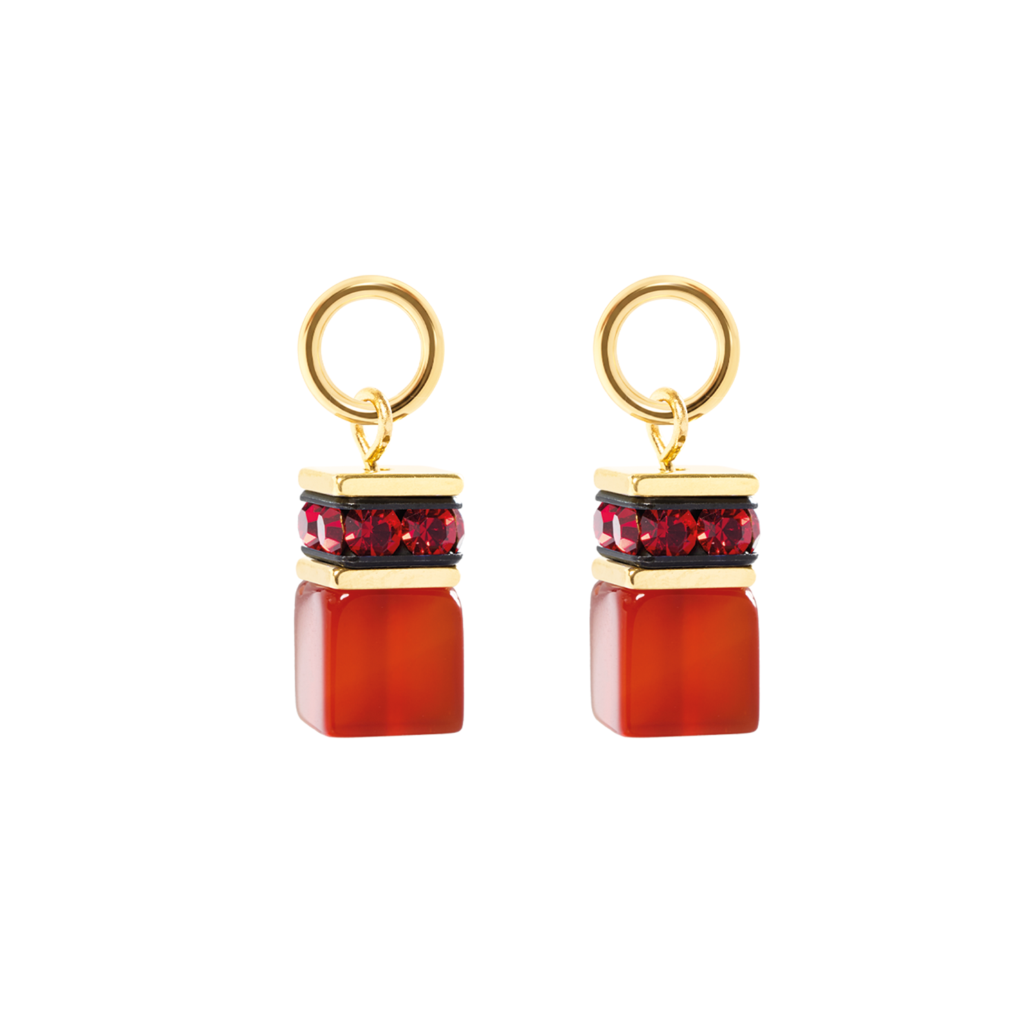 EAR ME UP Charm GeoCUBE® oro-rosso