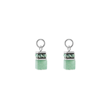 EAR ME UP Charm GeoCUBE® argento-verde chiaro