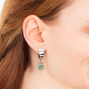 EAR ME UP Charm GeoCUBE® argento-verde chiaro