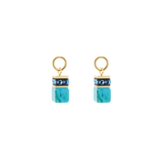 EAR ME UP Charm GeoCUBE® oro-turchese