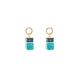 EAR ME UP Charm GeoCUBE® oro-turchese