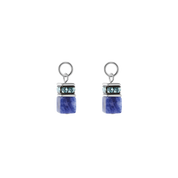EAR ME UP Charm GeoCUBE® argento-blu