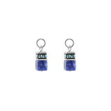 EAR ME UP Charm GeoCUBE® argento-blu