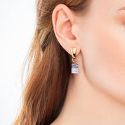 EAR ME UP Charm GeoCUBE® argento-azzurro