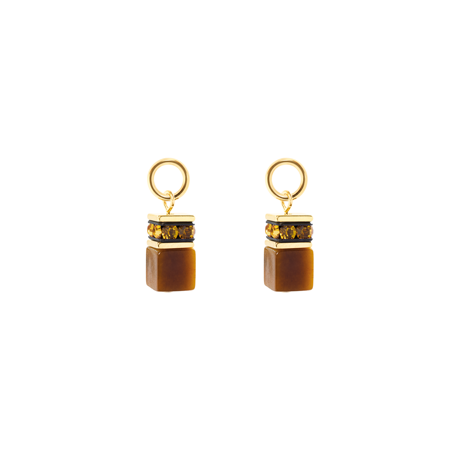 EAR ME UP Charm GeoCUBE® oro-marrone