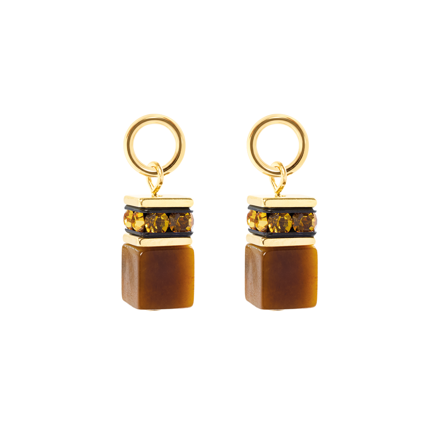 EAR ME UP Charm GeoCUBE® oro-marrone