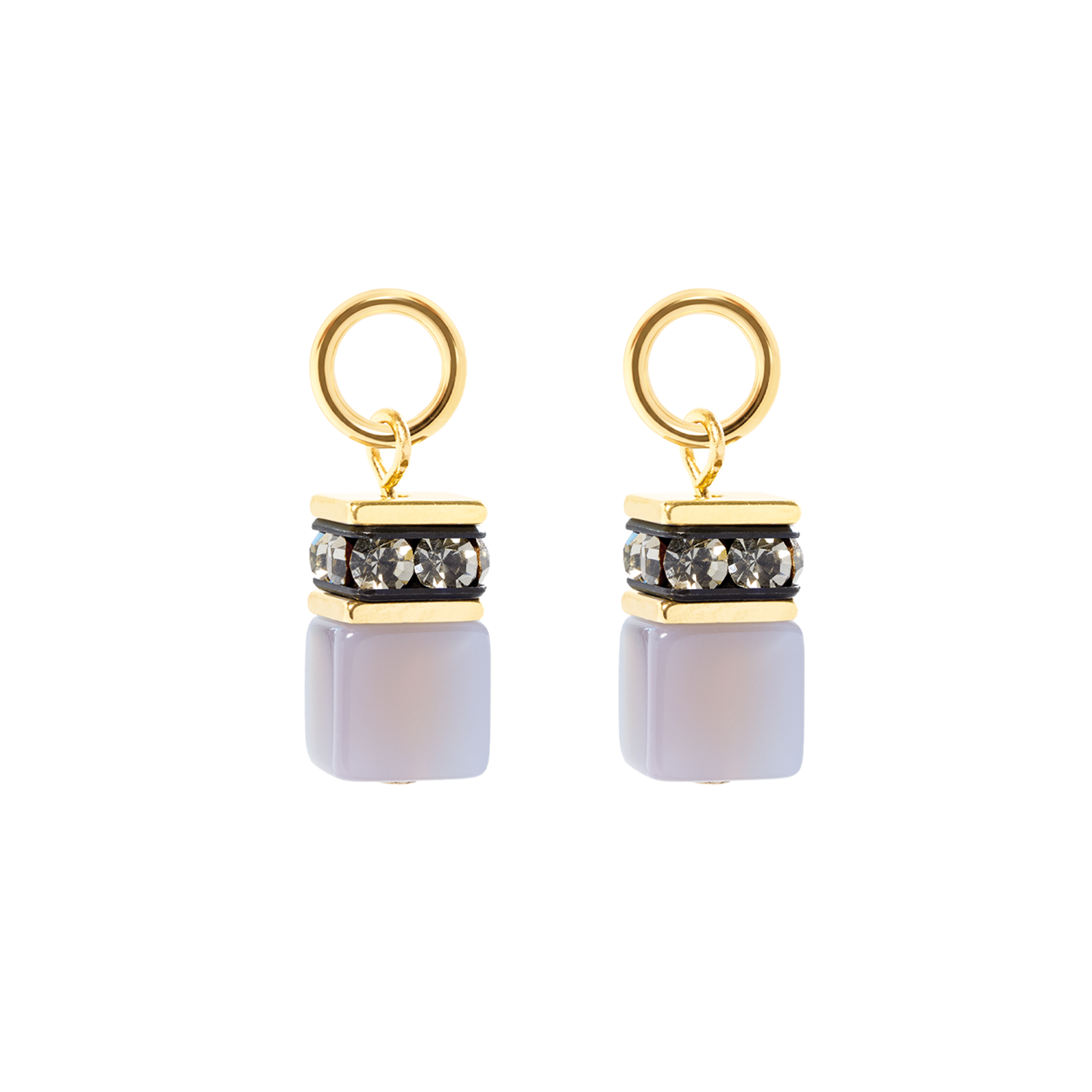 EAR ME UP Charm GeoCUBE® oro-grigio
