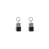 EAR ME UP Charm GeoCUBE® argento-nero