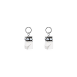 EAR ME UP Charm GeoCUBE® argento-bianco