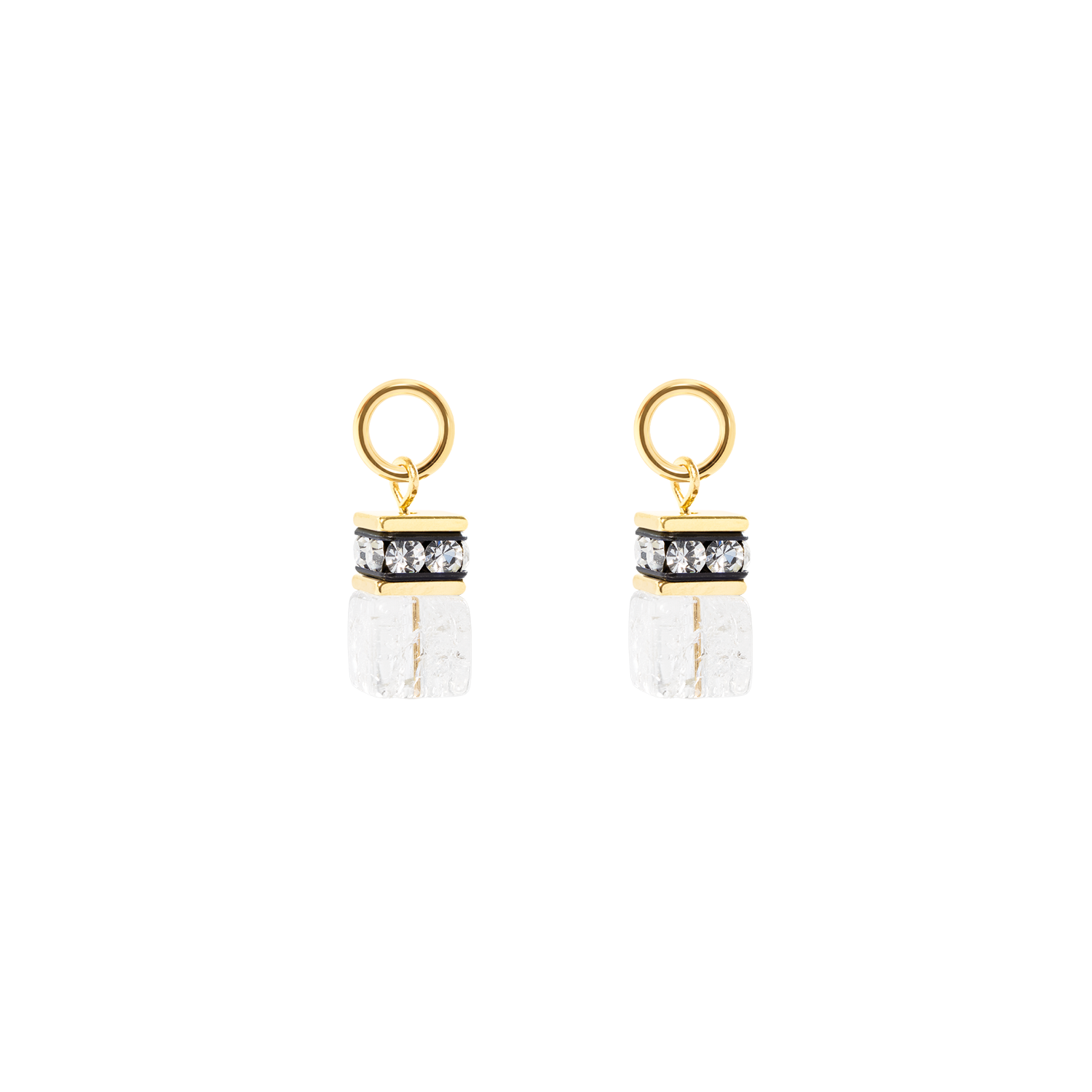 EAR ME UP Charm GeoCUBE® oro-cristallo