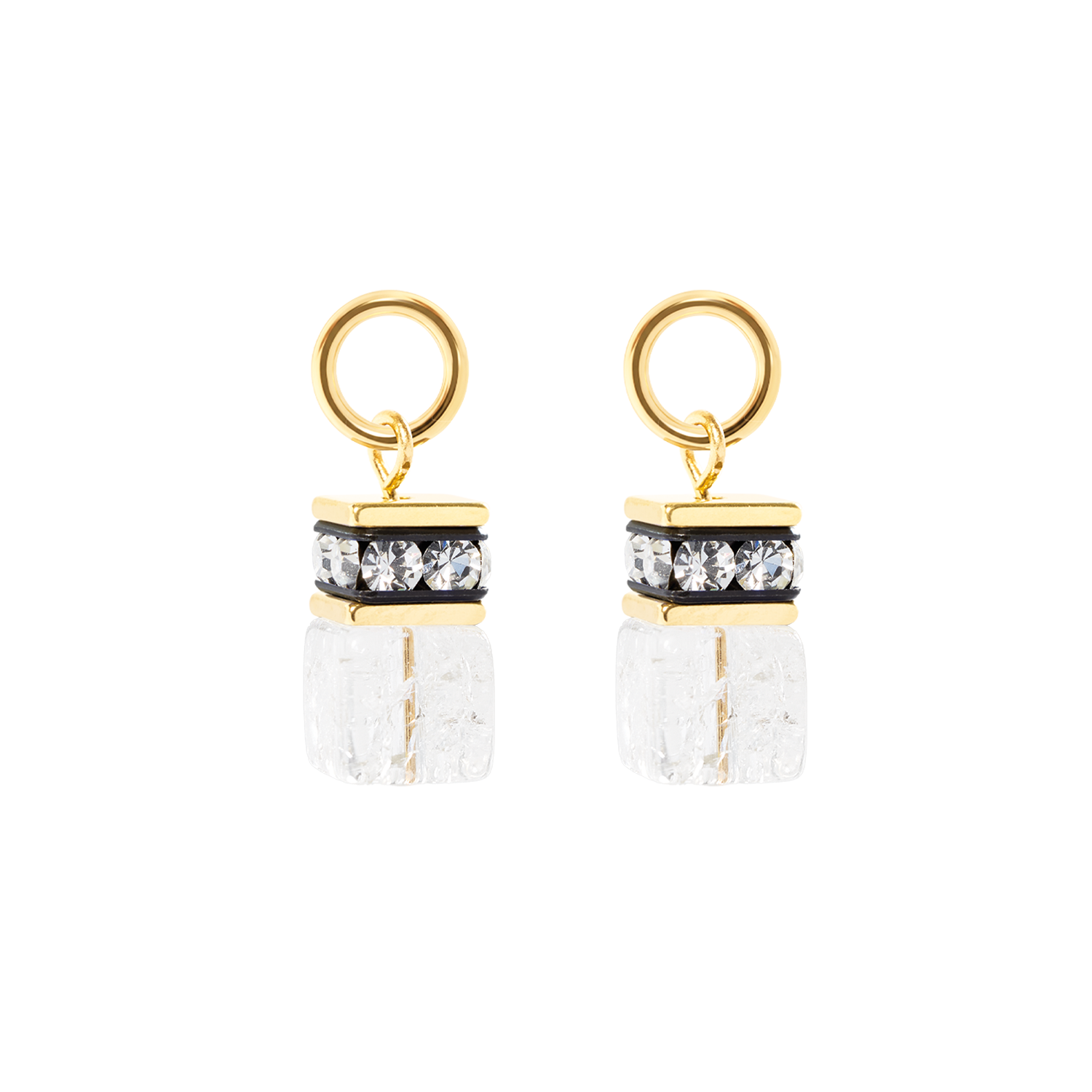 EAR ME UP Charm GeoCUBE® oro-cristallo